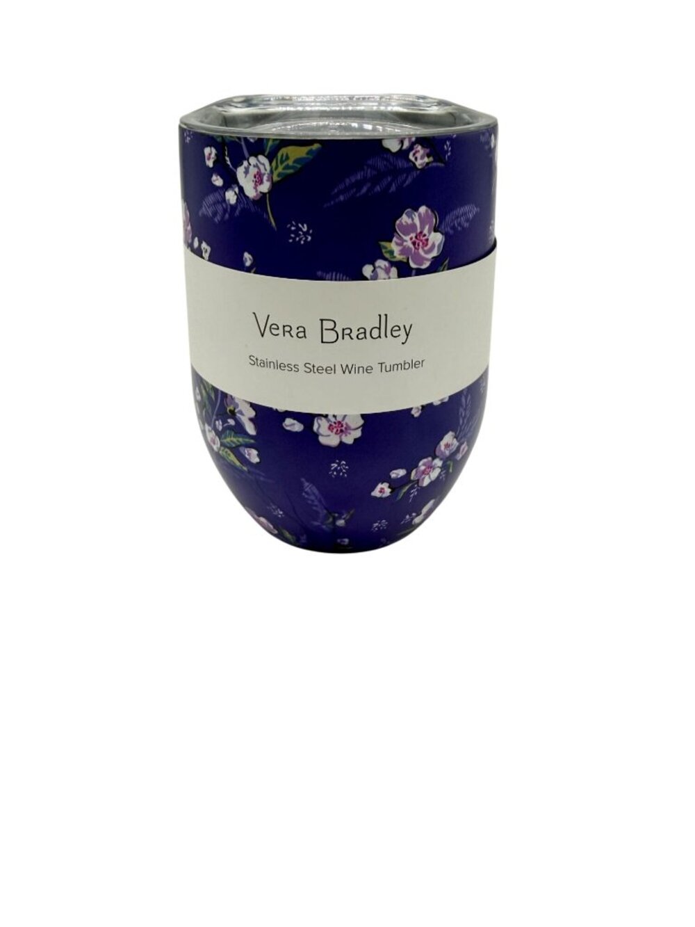 Vera Bradley Purple Floral Stainless Steel 12 Oz. Wine Tumbler Wild Roses NWT - Picture 5 of 7